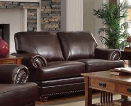 Colton Loveseat in Brown Leatherette Upholstery by Coaster - 504412