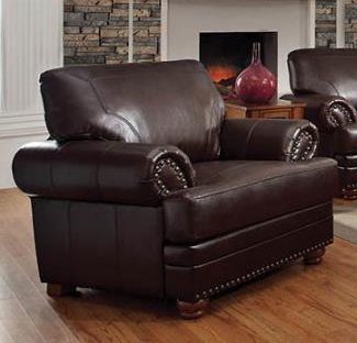 Colton Chair in Brown Leatherette Upholstery by Coaster - 504413