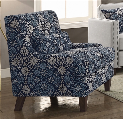 Coltrane Accent Chair in Floral Indigo Fabric by Coaster - 506253
