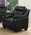Finley Chair in Black Leatherette Upholstery by Coaster - 506553