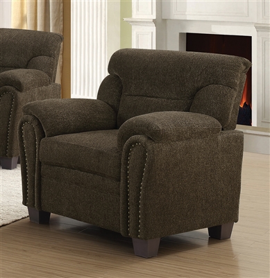 Clemintine Chair in Brown Chenille Upholstery by Coaster - 506573