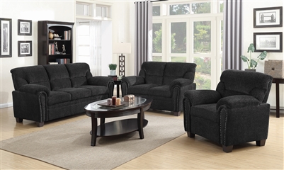 Clemintine 2 Piece Sofa Set in Graphite Chenille Upholstery by Coaster - 506574-S