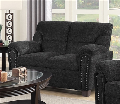 Clemintine Loveseat in Graphite Chenille Upholstery by Coaster - 506575