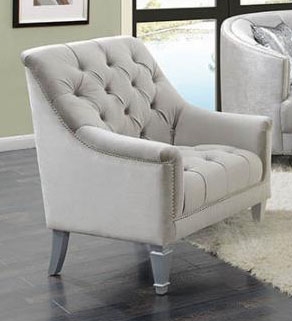 Avonlea Chair in Tufted Grey Velvet by Coaster - 508463