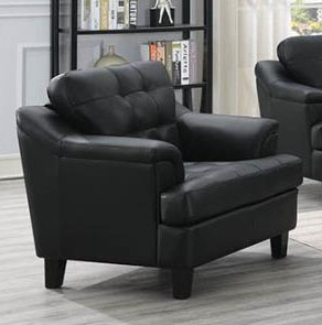 Freeport Chair in Black Leatherette Upholstery by Coaster - 508633