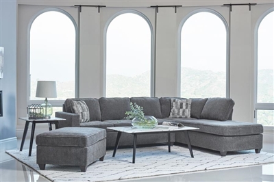 Mccord Sectional in Dark Grey Chenille Upholstery by Coaster - 509347