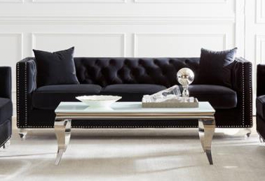 Delilah Sofa in Black Velvet by Coaster - 509361