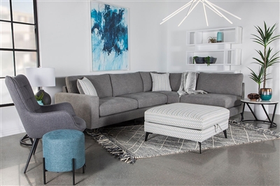 Clint Sectional in Grey Fabric Upholstery by Coaster - 509806