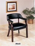 Black Vinyl Guest Chair in Cappuccino Finish by Coaster - 511K