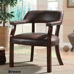 Brown Vinyl Guest Chair in Cappuccino Finish by Coaster - 513BRN