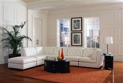 Quinn BUILD YOUR OWN White Leather Sectional by Coaster - 551021-B