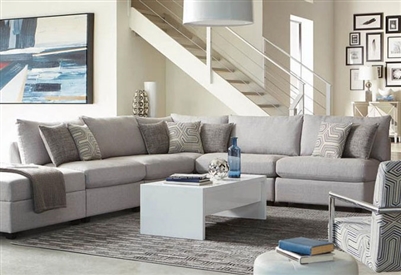 Charlotte 5 Piece Sectional in Grey Fabric Upholstery by Coaster - 551221-5