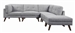 Churchill 4 Piece Modular Sectional in Grey Fabric by Coaster - 551301-04