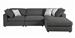 Serene 4 Piece Sectional in Charcoal Linen Blend Fabric by Coaster - 551324-04