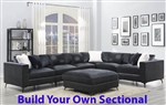 Schwartzman Charcoal Velvet Upholstery BUILD YOUR OWN Sectional by Coaster - 551391-B