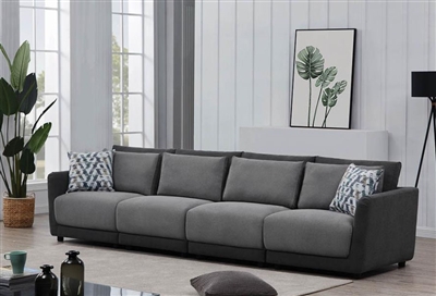 Seanna 4 Piece Sectional Sofa in Two Tone Grey Chenille by Coaster - 551441-04