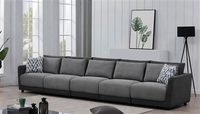 Seanna 5 Piece Sectional Sofa in Two Tone Grey Chenille by Coaster - 551441-05