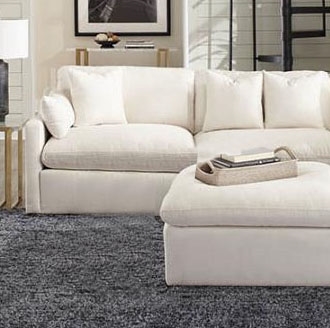 Hobson 2 Piece Loveseat in Off White Linen Like Fabric by Coaster - 551451-2