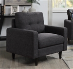 Watsonville Chair in Grey Linen Like Fabric by Coaster - 552003