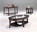 Glass Top 3 Piece Occasional Table Set in Cappuccino Finish by Coaster - 5524S