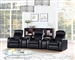 Cyrus 5 Piece Home Theater Seating in Black Leather by Coaster - 600001-S3A