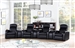 Cyrus 7 Piece 4 Seater Home Theater Seating in Black Leather by Coaster - 600001-S4A
