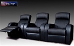Cinema Collection Seating - 3 Black Leather Chairs By Coaster 6000013