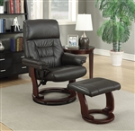 Chocolate Glider Recliner Chair with Matching Ottoman by Coaster - 600084
