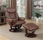 Brown Glider Recliner Chair with Matching Ottoman by Coaster - 600087