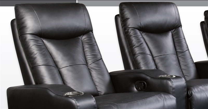 Director Theater Seating - 2 Black Leather Chairs COA-5000-2
 Theatre Director Chair