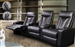 Pavillion Theater Seating - 3 Black Leather Chairs By Coaster 600130-3