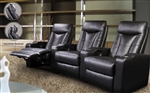 Director Theater Seating - 3 Black Leather Chairs COA-5000-3