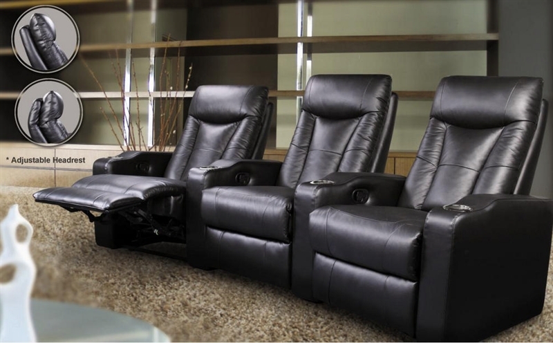 Director Theater Seating - 3 Black Leather Chairs COA-5000-3
 Theatre Director Chair