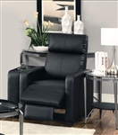 Reeva Black Theater Seating Push Back Recliner by Coaster - 600181