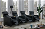 Reeva 7 Piece 4 Seater Black Theater Seating by Coaster - 600181-S4A
