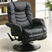 Black Leatherette Swivel Recliner by Coaster - 600229
