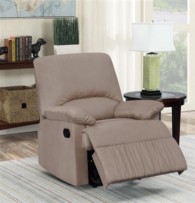 Bagio Glider Recliner in Tan Microfiber by Coaster - 600264G