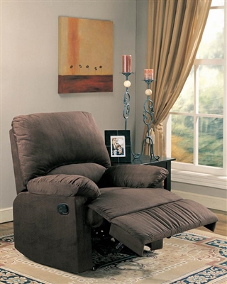 Bagio Recliner in Chocolate Brown Microfiber by Coaster - 600266