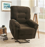 Power Lift Recliner in Chocolate Performance Chenille Upholstery by Coaster - 600397