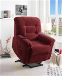 Power Lift Recliner in Brick Red Performance Chenille Upholstery by Coaster - 600400