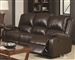 Boston Reclining Sofa in Brown Leather Like Vinyl Upholstery by Coaster - 600971