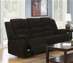 Gordon Reclining Sofa in Dark Brown Chenille Upholstery by Coaster - 601461
