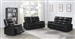 Dario 2 Piece Reclining Sofa Set in Black Performance Leatherette Upholstery by Coaster - 601514-S