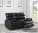 Dario Reclining Console Loveseat in Black Performance Leatherette Upholstery by Coaster - 601515