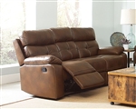Damiano Reclining Sofa in Brown Leatherette Upholstery by Coaster - 601691