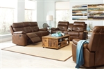 Damiano 2 Piece Reclining Sofa Set in Brown Leatherette Upholstery by Coaster - 601691-S