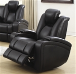 Delange Power Recliner in Black Performance Leatherette by Coaster - 601743P