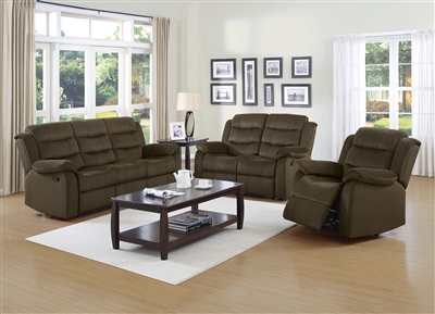 Rodman 2 Piece Reclining Sofa Set in Chocolate Velvet Upholstery by Coaster - 601881-S