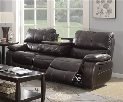 Willemse Reclining Sofa in Dark Brown Leatherette Upholstery by Coaster - 601931