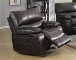 Willemse Glider Recliner in Dark Brown Leatherette Upholstery by Coaster - 601933